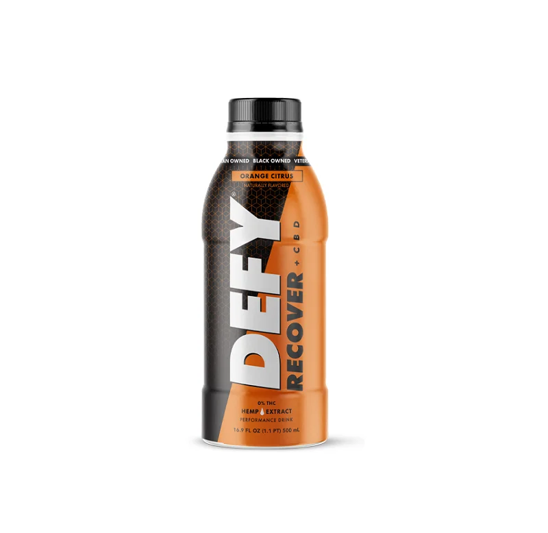 DEFY Recover CBD Orange Citrus 12pk / 16.9z Bottle No Cbd No Gluten Without Artificial Colours