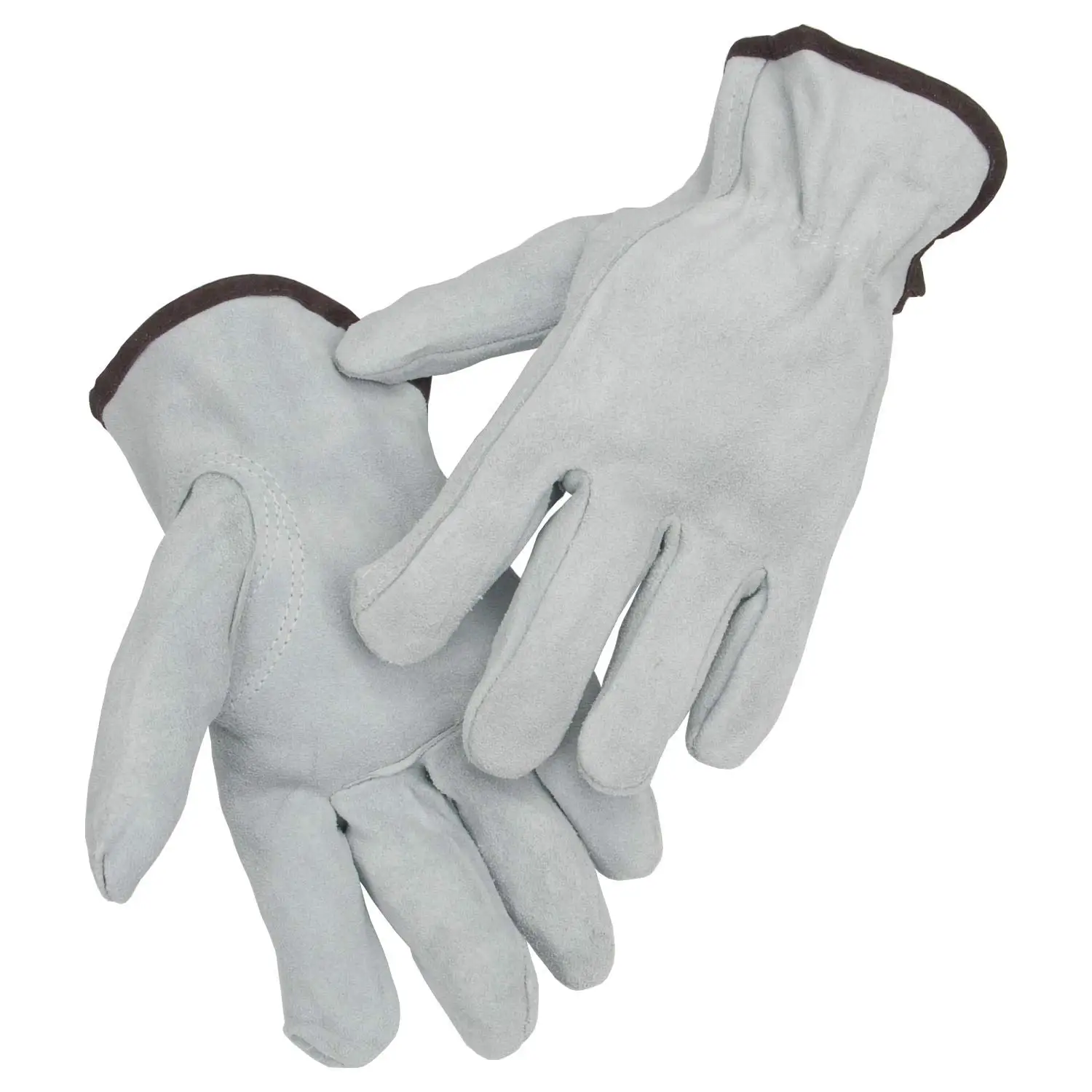 In Pairs Heavy Duty Durable Cowhide Leather Work Gloves  Driver Gloves for Truck Driving, Warehouse, Gardening Duty