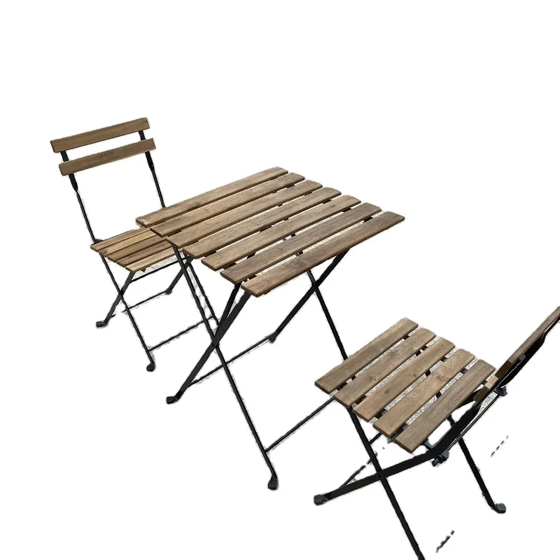 Modern Style Outdoor Furniture Bistro Set Outdoor Acacia Solid Hardwood Table and Chair from Viet Nam factory