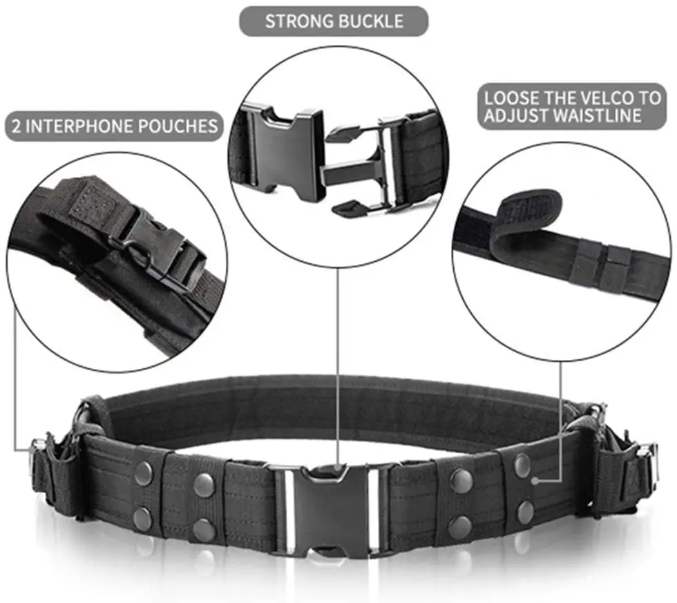 Paintball Vests Multi Purpose Black Color Pocket Style Waist Belt Pocket Style Nylon Made Military Vests