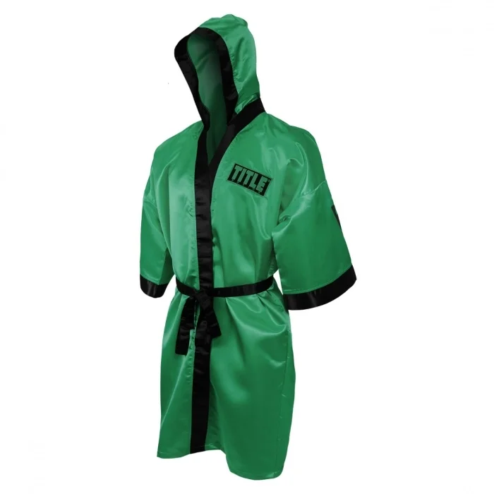 Green Boxing Robe New Arrival World Champions Full Length Gown with Hood by KHUMBRO Sports