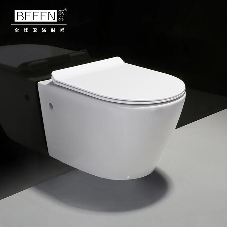 Настенный Туалет дизайн Дешевые цены керамика Новый с двойка круглый скрытый резервуар, с двойным смывом циклонная промывка BF-2476A