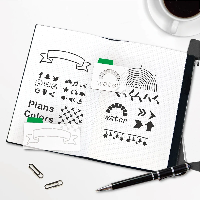 Новый стильный многослойный клейкий трафарет для планировщика