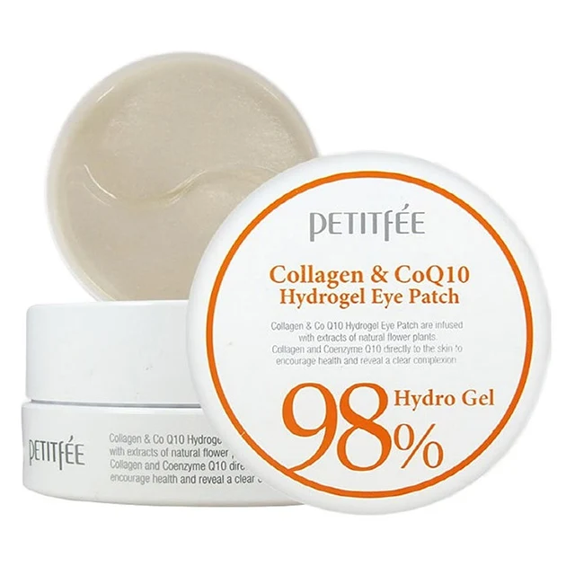 
PETITFEE Collagen Co Q10 Hydrogel Eye Patch Anti aging Private Label OEM Skin care Korean Cosmetics Skincare Beauty Eye Mask 