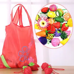 
Eco custom fruits strawberry reusable foldable storage grocery shopping tote bags with logos 