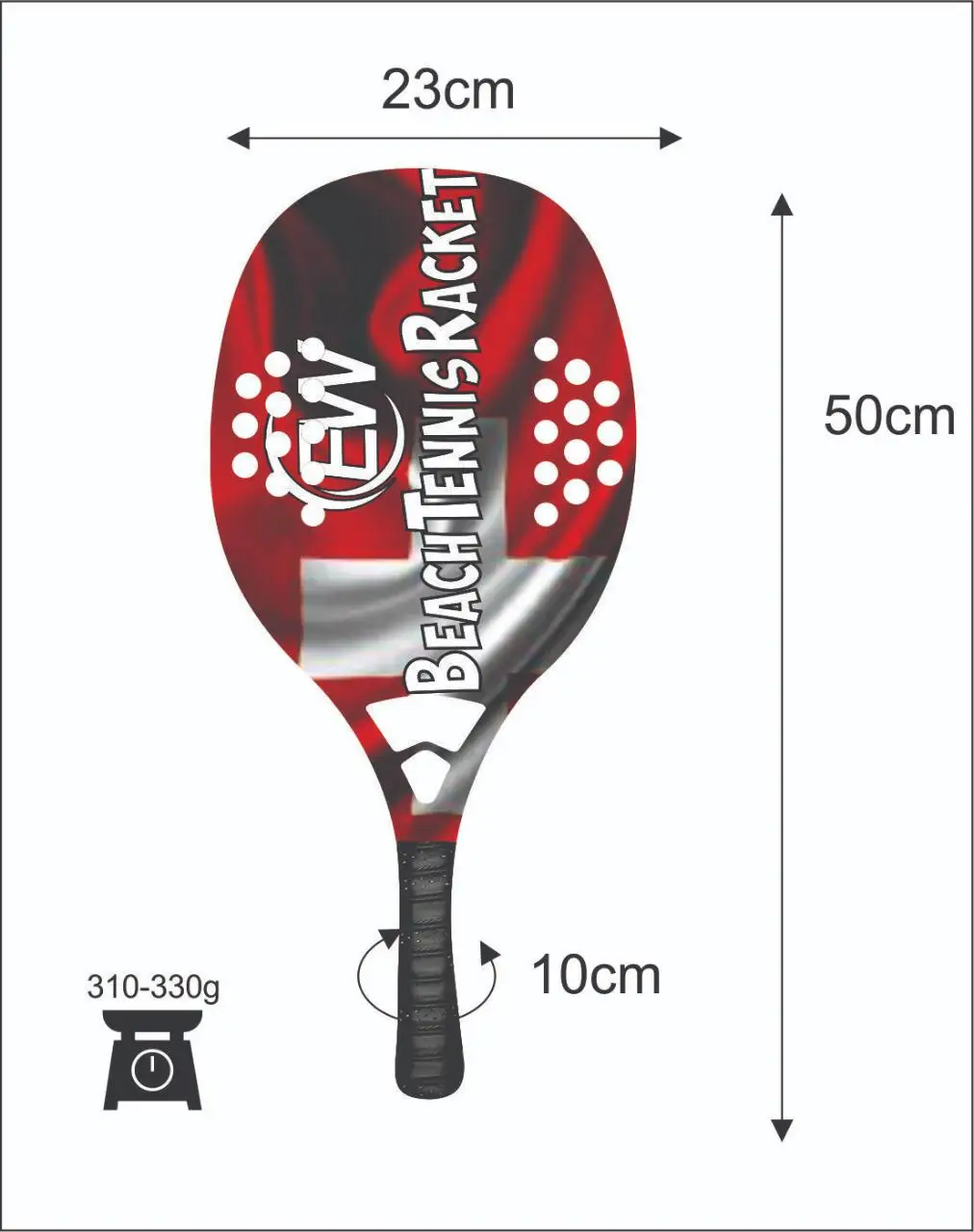 
Beach Tennis Rackets Custom Carbon glass Beach Paddle/Padel Racket with your logos and color combinations 