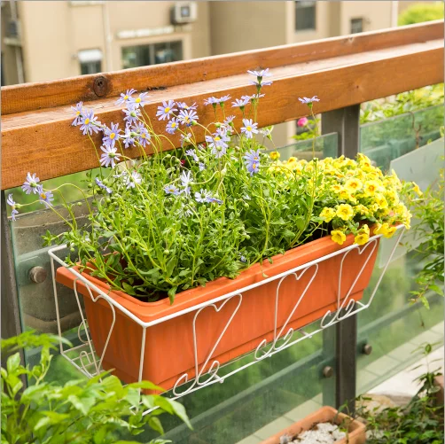 Modern Outdoor Garden Balcony Decoration Rectangular Square Nursery Plastic Flower Pots For Plants