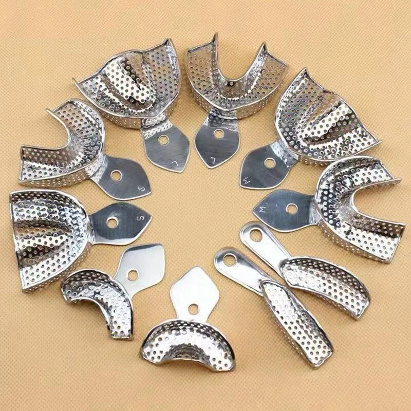 Стоматологическая оттискные ложки автоклавной верхней и нижней зубы лоток для протезирования инструмент из нержавеющей стали Стоматологические Инструменты 10 шт. в комплекте