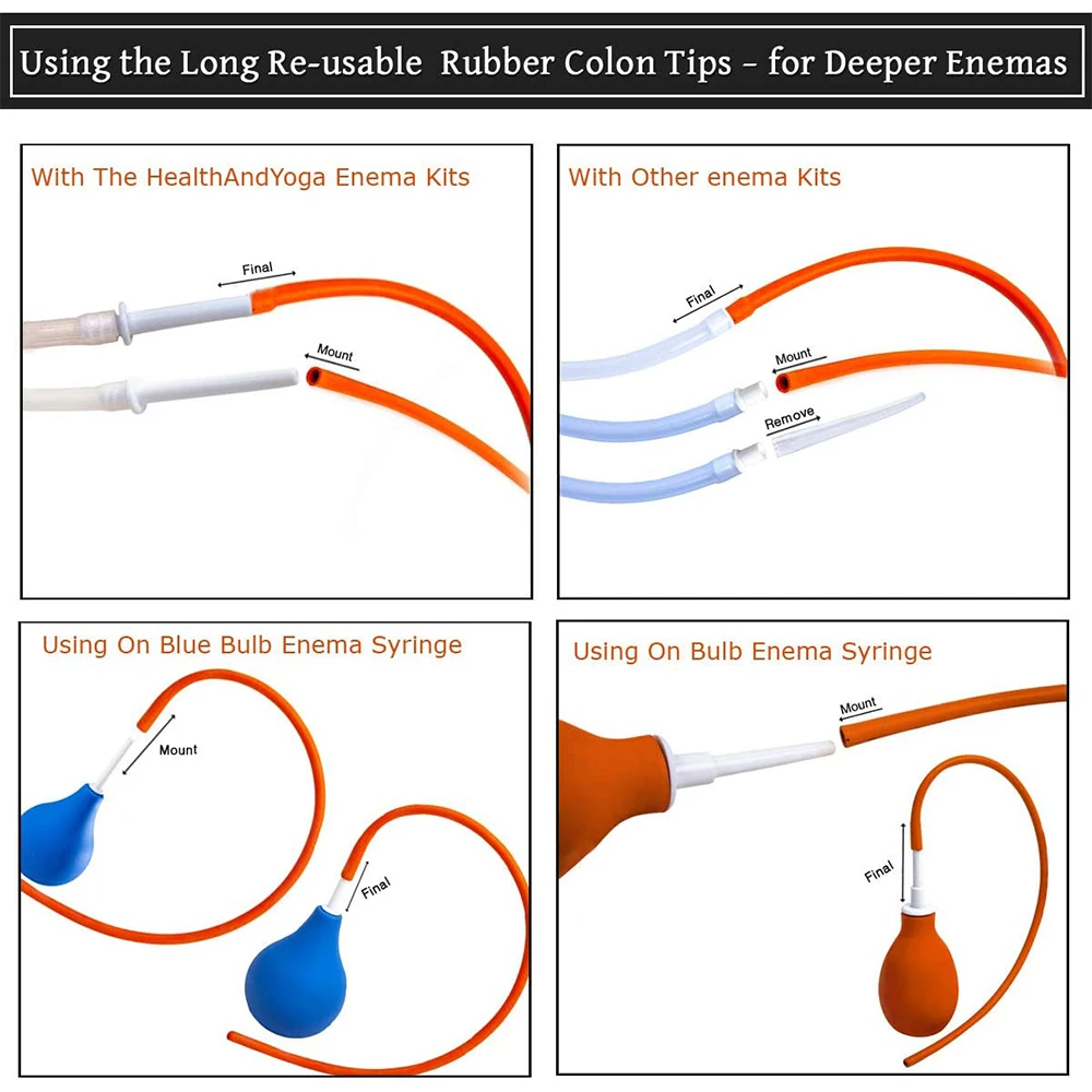 Bulb Syringe with Colon Tube - Open End Best Quality Natural Eco Friendly Made of thick natural and durable R