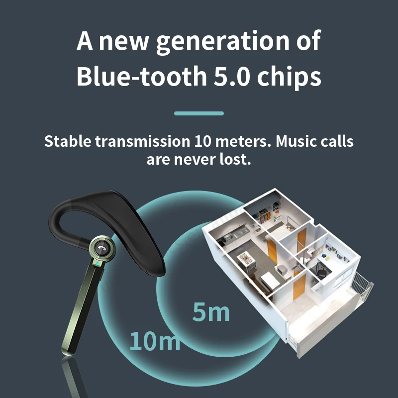 In stock super battery business earhook headphone handsfree driving wireless earphone waterproof sports headset with microphone