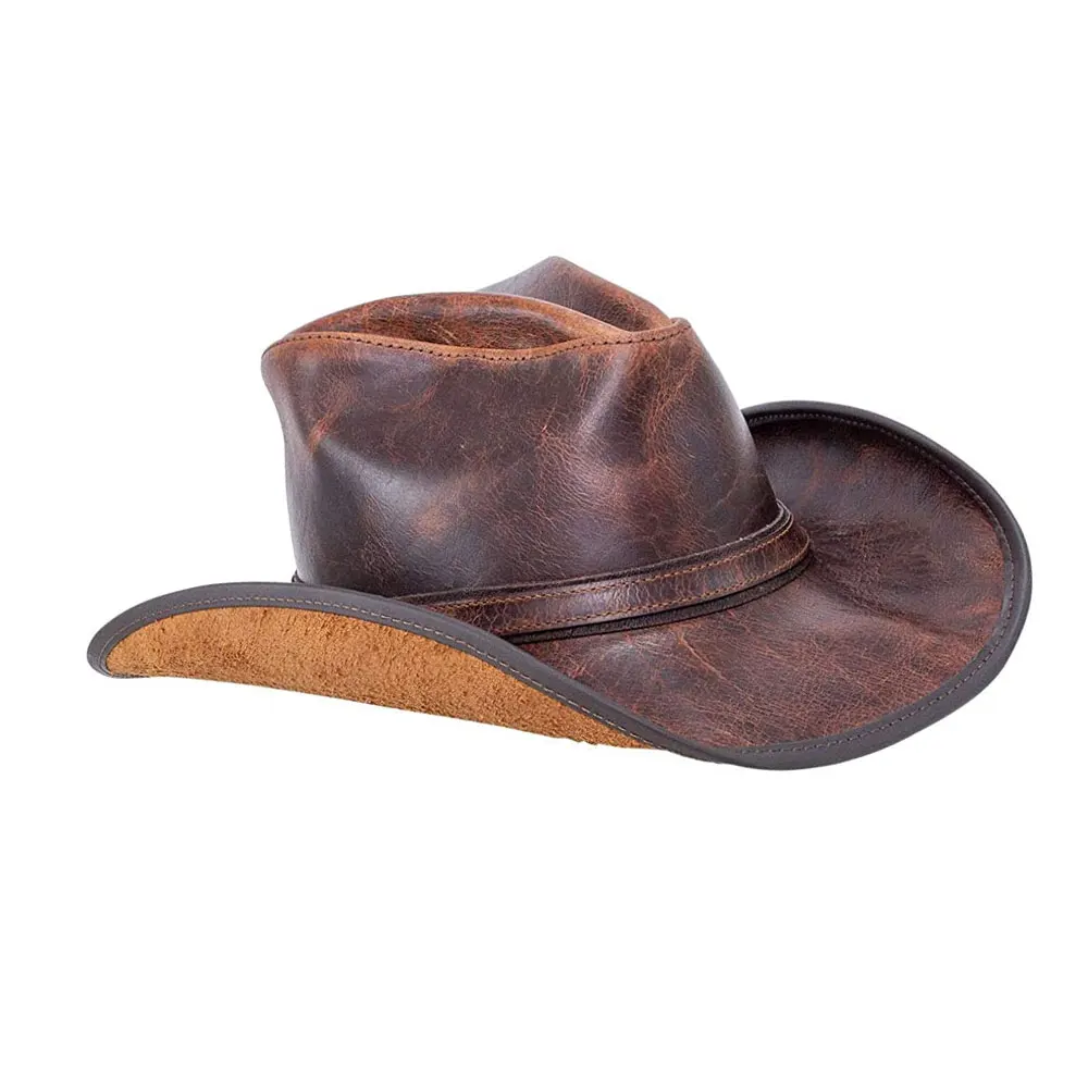 Men Top Quality Cow Boy Leather Hat Fashionable For Adults Cowboy Hat Horse Riding Hats