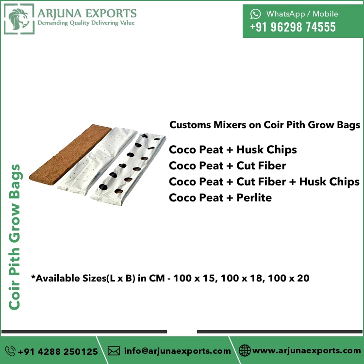 Bulk Quantity Coco Coir Pith Substrate Grow Bags for Home Greenhouse Planters and Balcony Strawberry Cultivation