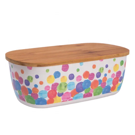 Large Wholesales Dry Food Cereal Container Bamboo Fiber Bread Canister