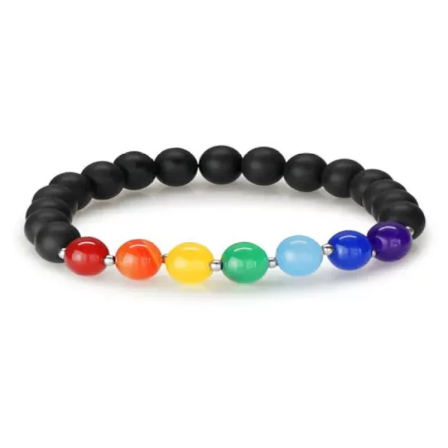 wholesale supplier natural stone crystal healing lava stone beads with seven chakra beads jewelry bracelet for sale