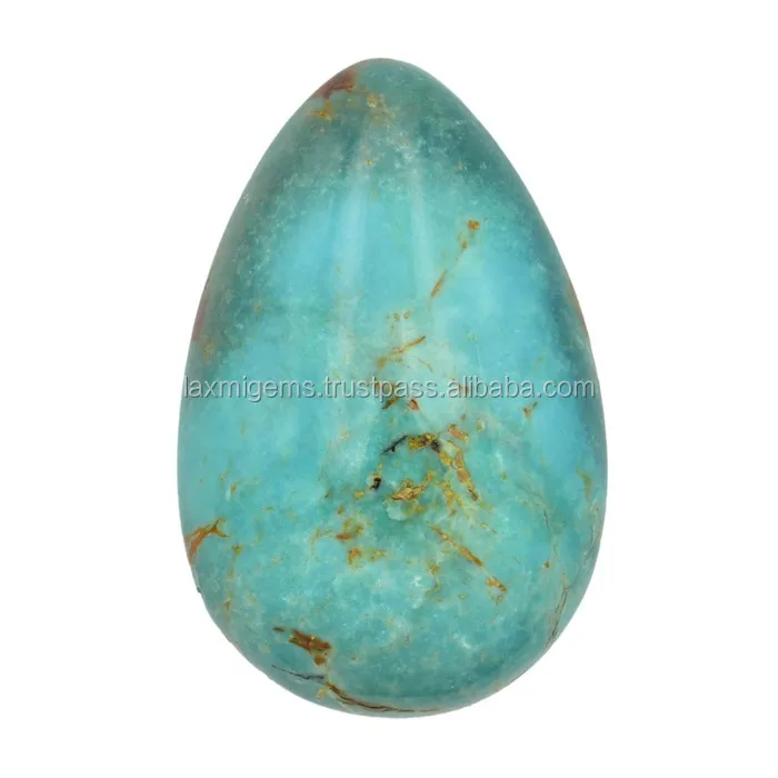 Natural Turquoise Loose Gemstone Manufacturer Smooth Pear Cabochon Natural Turquoise