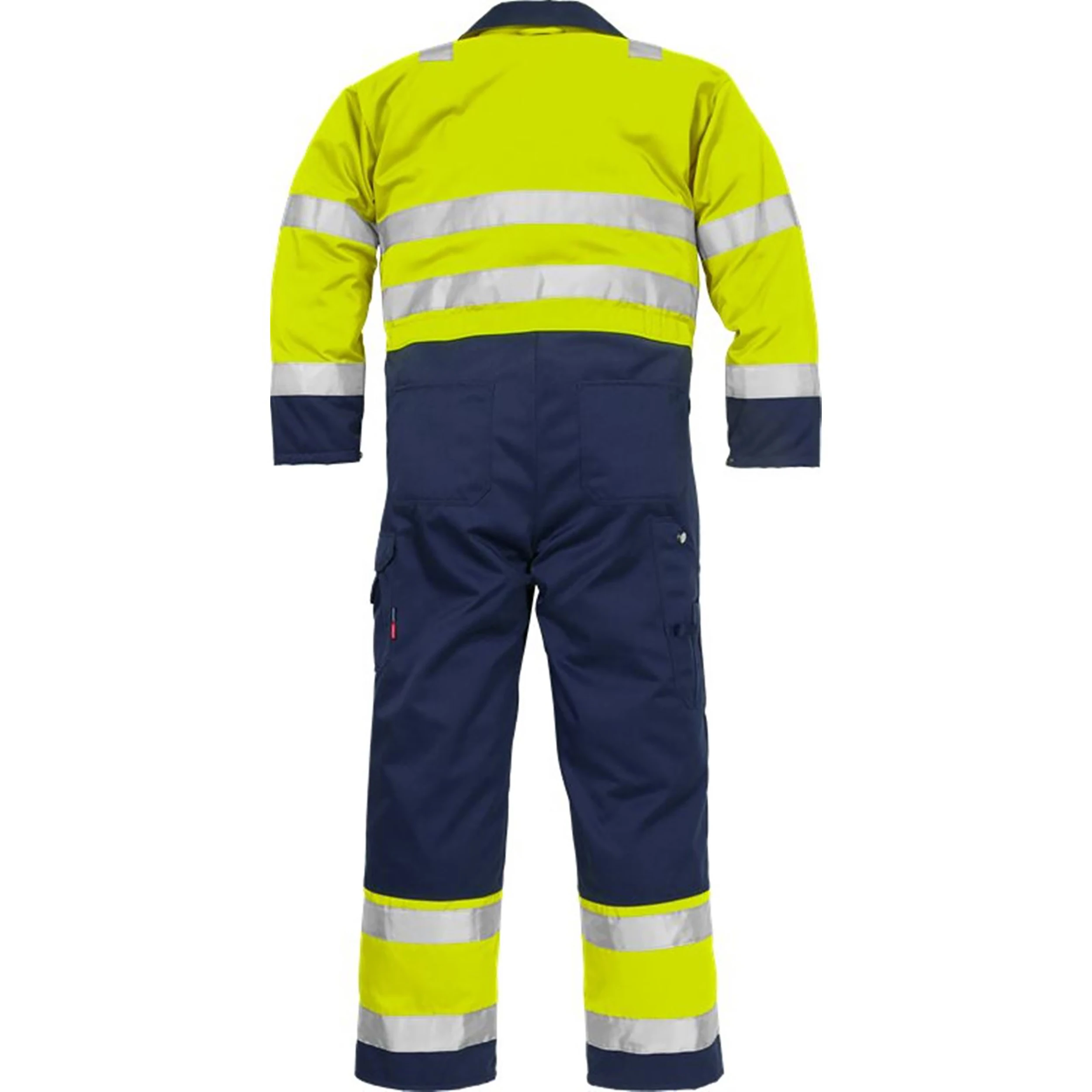 Reflective safety overall fluorescent security work wear uniform hi-vis suit Custom  coverall with multi-pockets safety hi-vis
