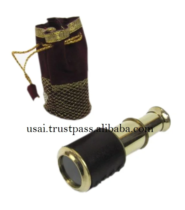 High Quality Brass Telescope with Pouch ~ Nautical Brass Pullout  5 Inch Telescope,Marine Pirate Telescope Collectible Gift Item