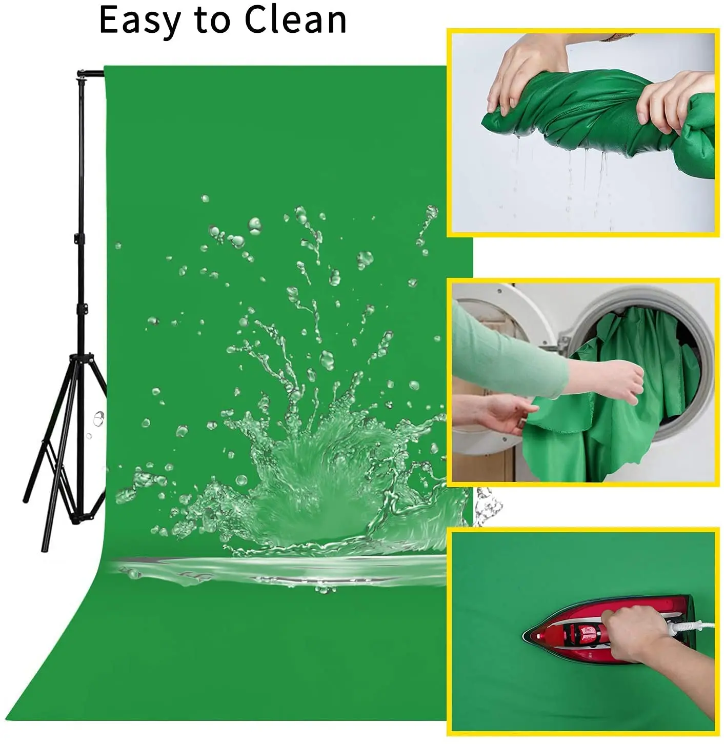 Super Quality 8 X12 feet. Long Life time Reusable Green Screen Chroma key Photo Video Photography Studio Fabric Backdrop