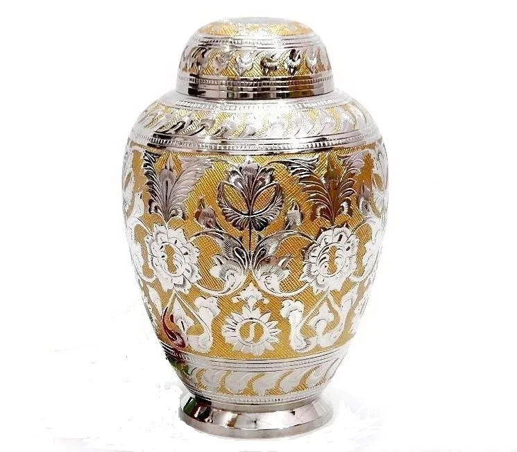 Твердые Латунные металлические урны для кремации взрослых погребальные зеленого цвета цветочные изумрудные похоронные по низкой цене