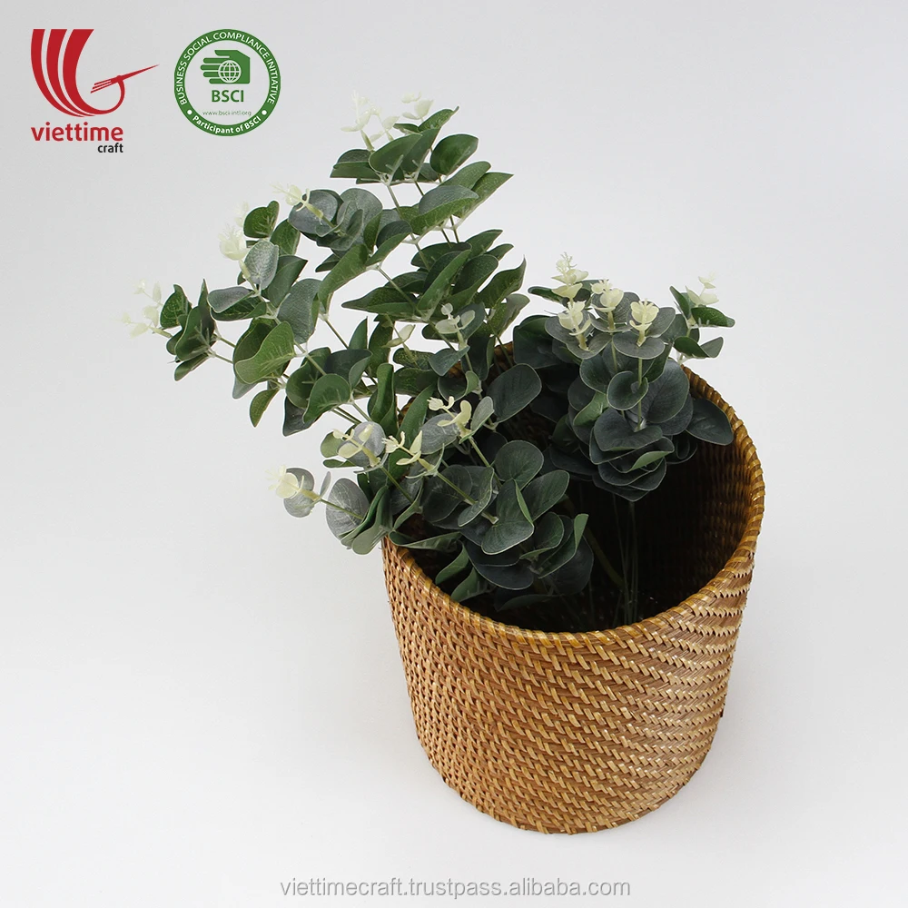 Handwoven Wicker Vietnamese Rattan Storage Basket, Rattan Laundry Basket 2020 Wholesale