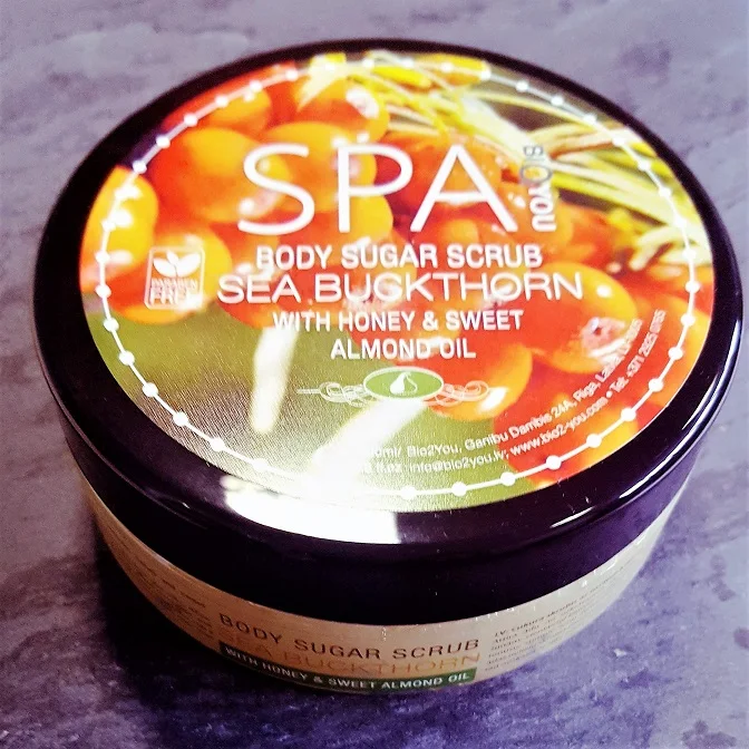 
Wholesale, Private Label natural Body Exfoliating Sugar Scrub with Sea Buckthorn 