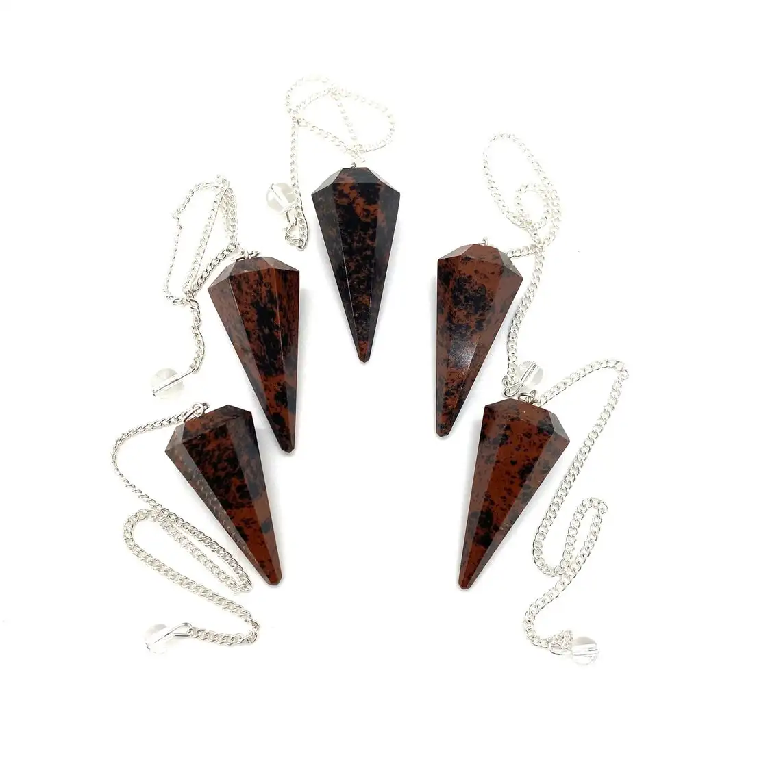 Оптовая продажа красное дерево обсидиан 6 граней камень маятник лечебный энергетический Балансирующий