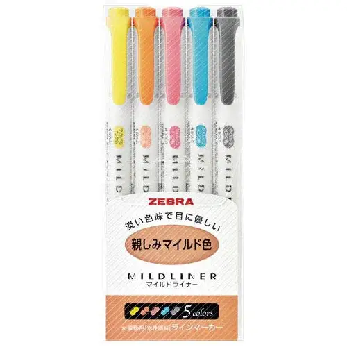  Zebra MILDLINER хайлайтер 5 цветов Набор Сделано в