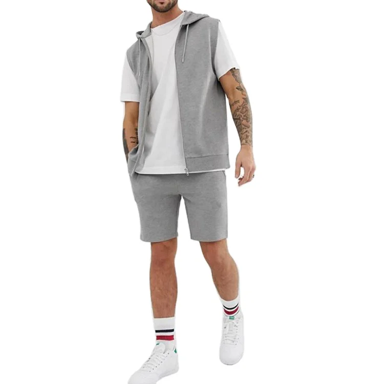 
Новинка 2021, оптовая продажа, мужская летняя одежда для тренировок в тренажерном зале с короткими рукавами, спортивные комплекты с толстовкой и шортами 