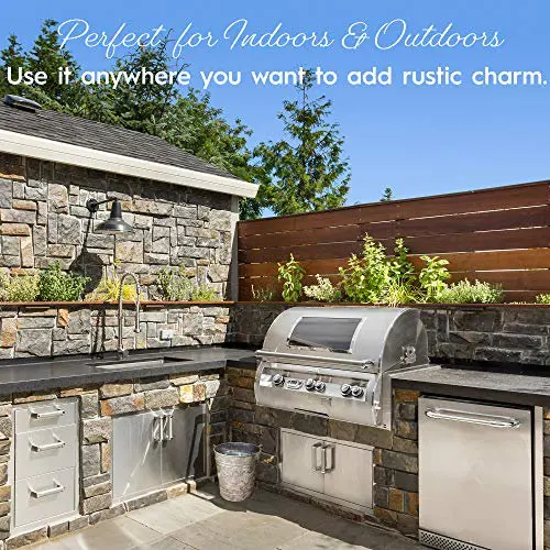 Galvanized Trash Can Small Bathroom Waste Bin Embossed Rings Oval Label and Turned Wood Handle add Farmhouse Warmth and Charm