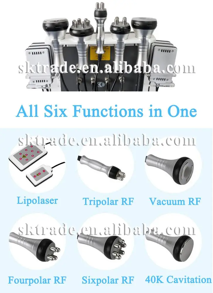 SK-SL089L Factory Price Salon Use 40K+Vacuum RF+Multi-Polar RF+Laser 6 IN 1Multifunction Magic Slimming Machine