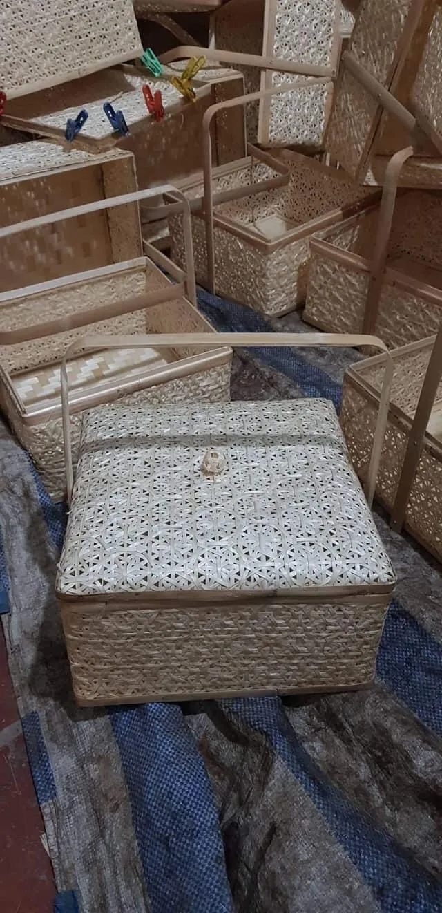 low price Tropical Style Decoration Bamboo Rattan Basket Flower Plant Indoor Storage baskets