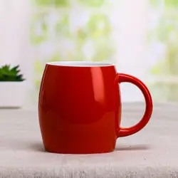 handmade ceramic  Color glaze wine barrel type ceramic mug with lid creative mug customized student coffee cup Customized