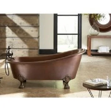 Copper Bathtub Bronze and Black in color combo standard size freestanding for bathrooms decoration Jacuzi  two people Soaking