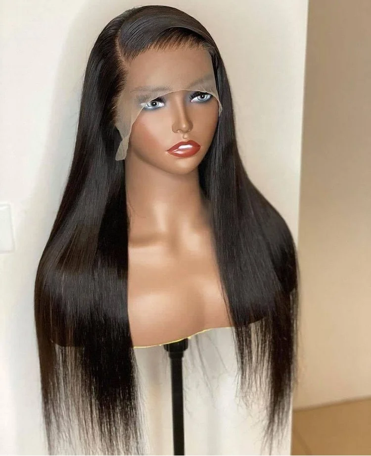 Brazilian Hair Wigs Nature Color Shy New Design 100Human Hair Products Straight Hairline Hot Sale Right Part For Black Woman