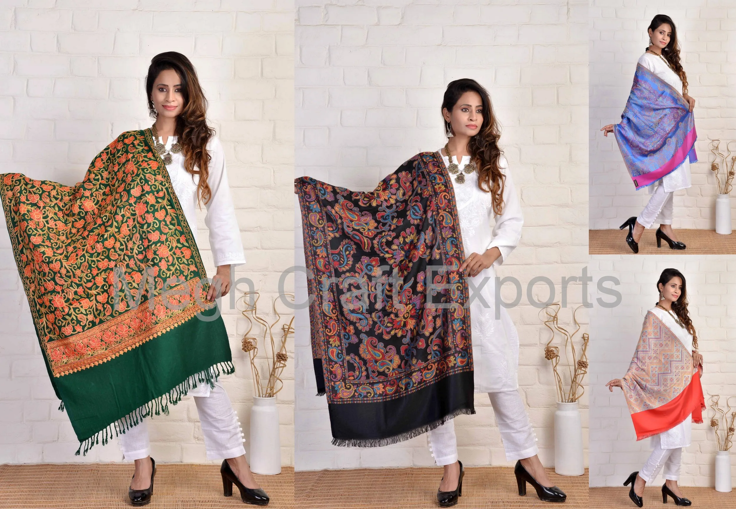 Wholesale indian pashmina stoles - silk shawl india online - partywear double side dupatta - women stylish scarf