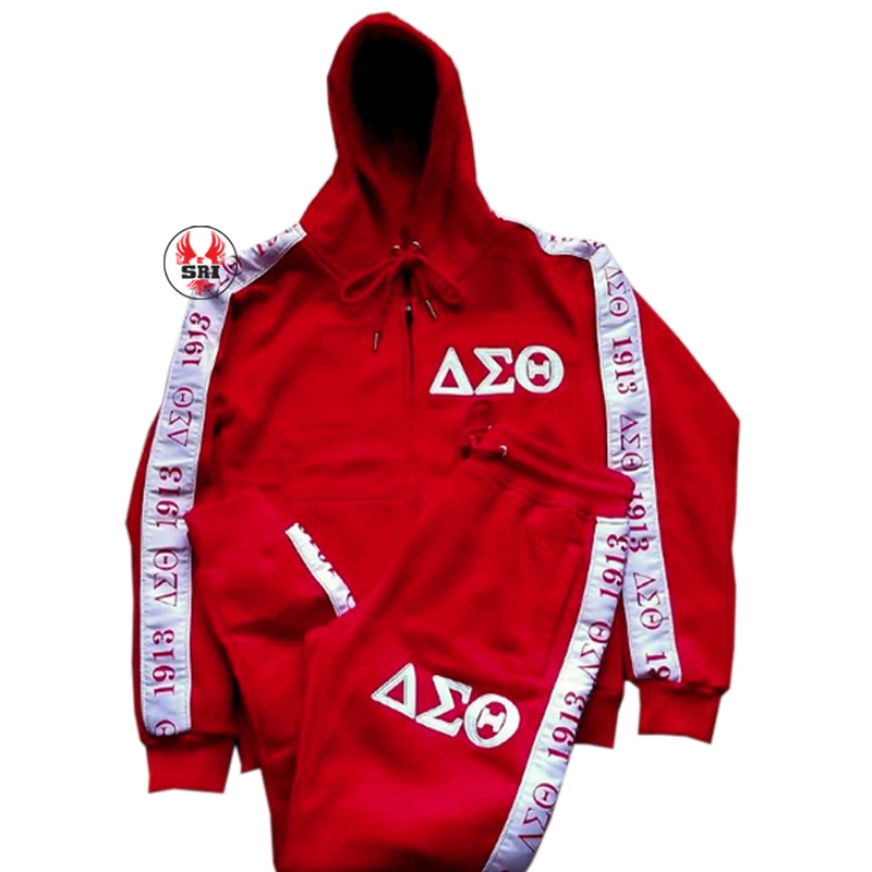 Custom Delta Soror Embroidery Women Customized Tracksuit | Custom Style Sorority Embroidered Ladies Jogging suit
