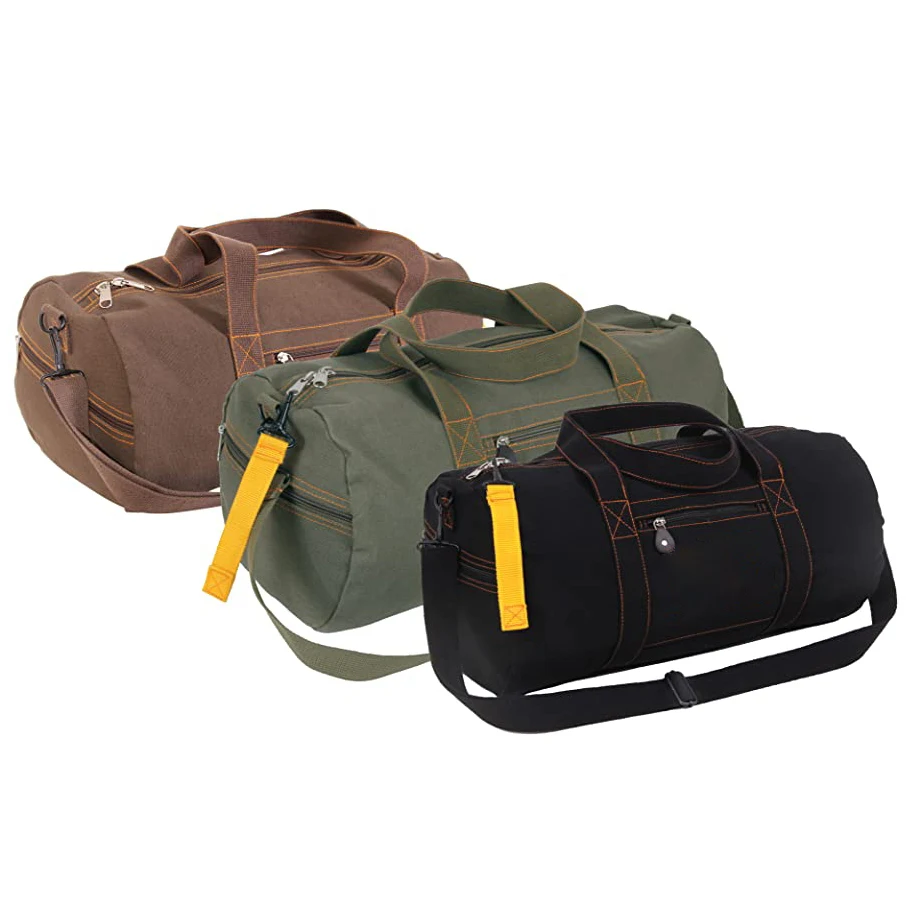 Heavy Duty Canvas Travel Duffel Bag Zipper Closure Man Woman Gym Sports Fitness Camping Outdoor Equipment Weekend Duffel Bag