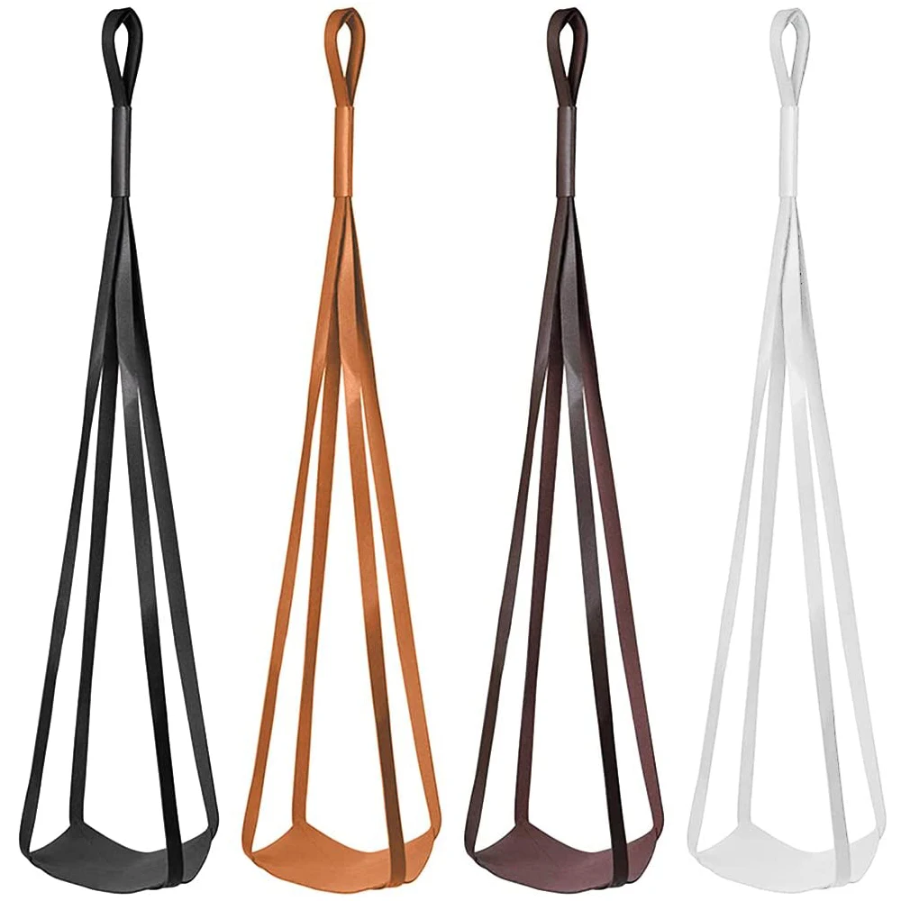 Modern Leather Hanging Flower Pot Hanging Plant Basket Pot Stand Storage Baskets Tray Indoor Outdoor Gardening Plant Hanger