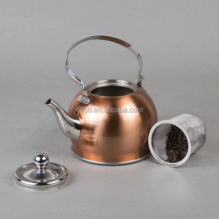 Royal-Tea 1 0 Qt. Чайный горшок из нержавеющей стали со съемной корзиной для заварки и складной ручкой