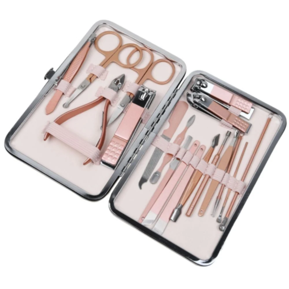  Набор для маникюра и педикюра роскошный дорожные сумки женщин подарок сувенир 5 шт. розовое золото маникюр педикюр набор профессиональный ухода