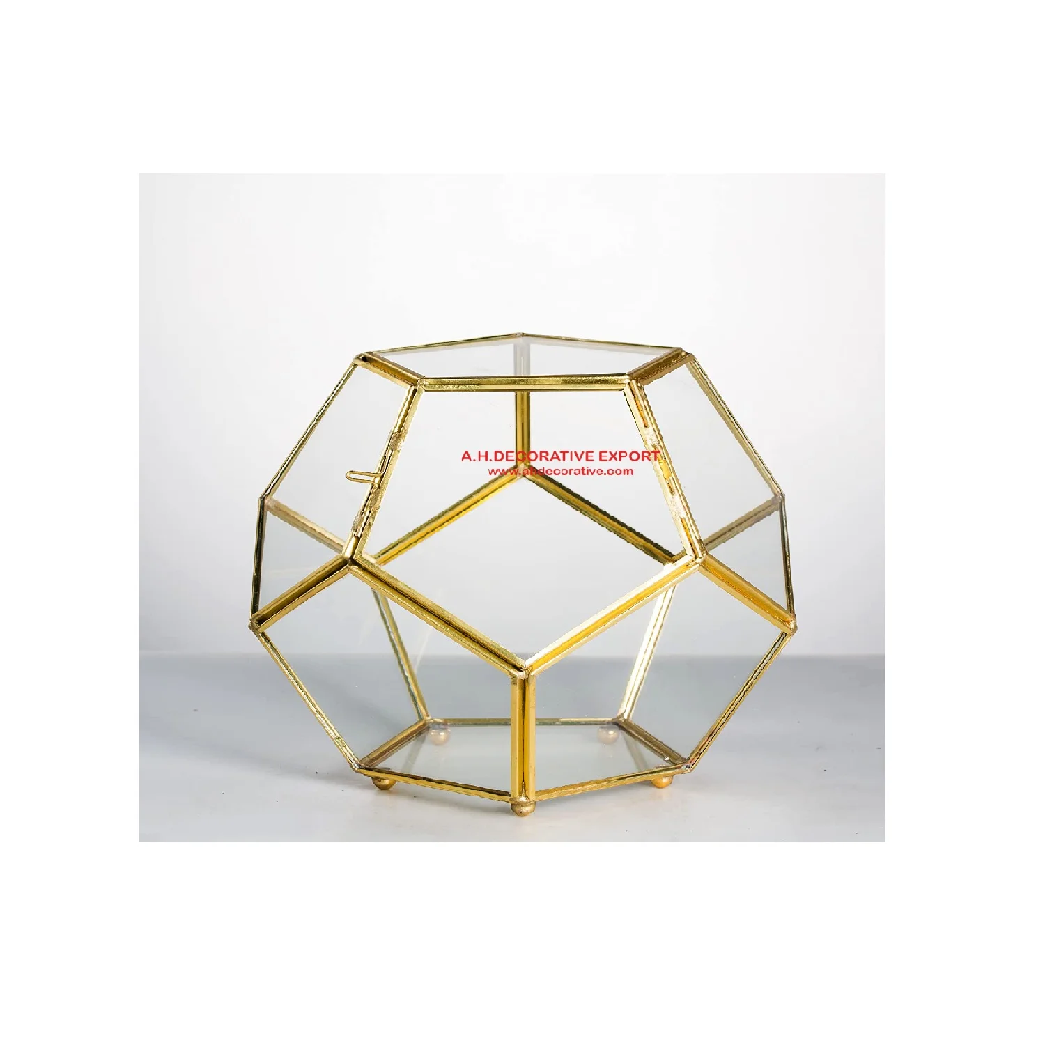 Gold Plated Frame Glass Terrarium Planter Vase Factory Direct Sales Home Decorative Flower Pots Planters