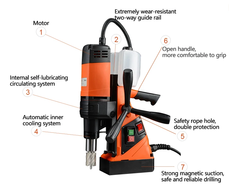 Economical DX-35 Electric Magnetic Drill Press Machine Powerful Motor Hand Tool for Industrial Drilling Holes OEM Supported