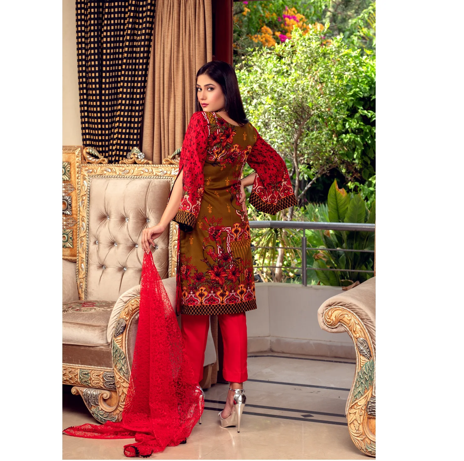 High Quality Ladies 3 piece Shirt Dupatta Trouser Unstitched formal suit 1 X16  Premium Quality Packaging VOL 16