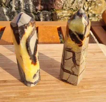 Septarian   crystal  Tower Points |  wholesale  Polished Healing Crystal Point Energy Quartz Tower Obelisk  Wand for decor