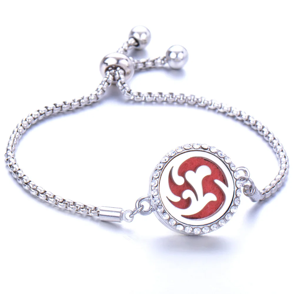 Женский изящный Регулируемый лечебный браслет из нержавеющей стали «сделай сам» с ароматизатором «Древо жизни», ароматизатором, диффузором эфирных масел для ароматерапии