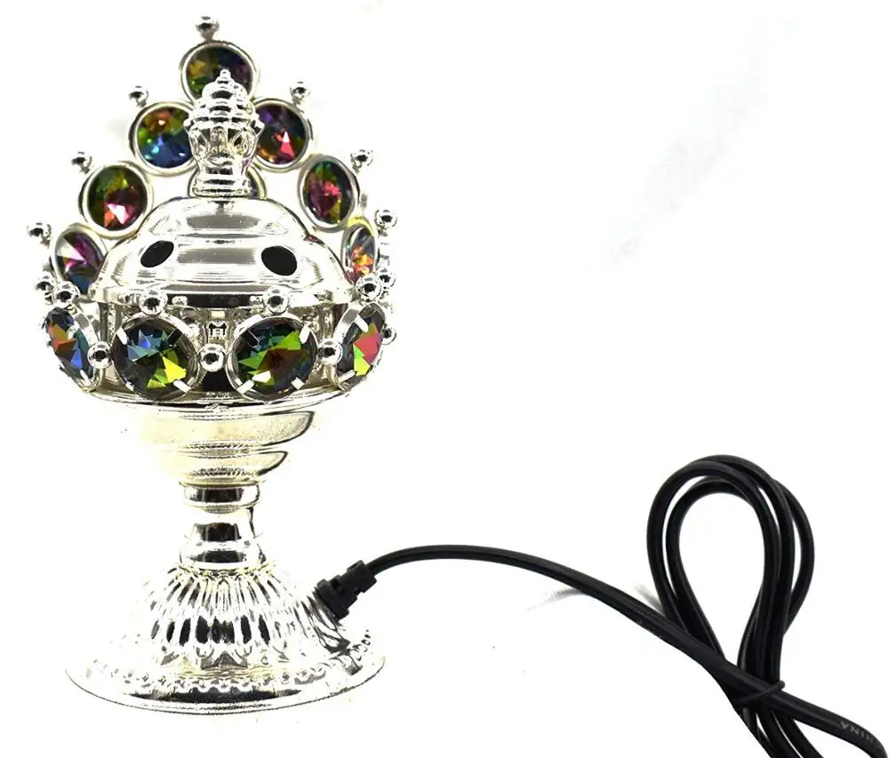 Whole sale High Quality Indian Silver Electric Metal Bakhoor Incense Burner Best for Gifting, Living Room , Bed Room
