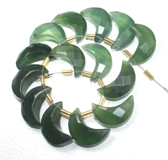 Натуральный Змеиный камень в форме Луны изготовление ювелирных изделий драгоценный ручной работы полированные драгоценные камни Просверленный