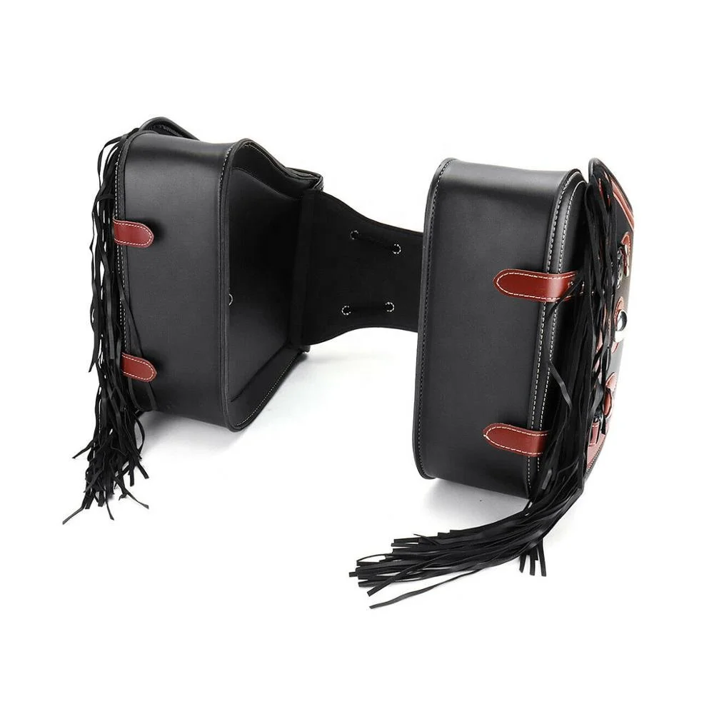 PU Leather Tool-Tassel Bag Luggage Saddle Side-Bag Trunk Motorcycle Travel Outdoor Road-cycling Bicycle Leather Backpack
