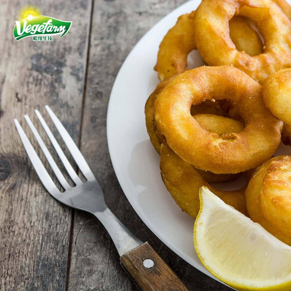  Замороженная еда для глубокой жарки оптовая продажа кольцо жареного кальмара веганов по низкой цене