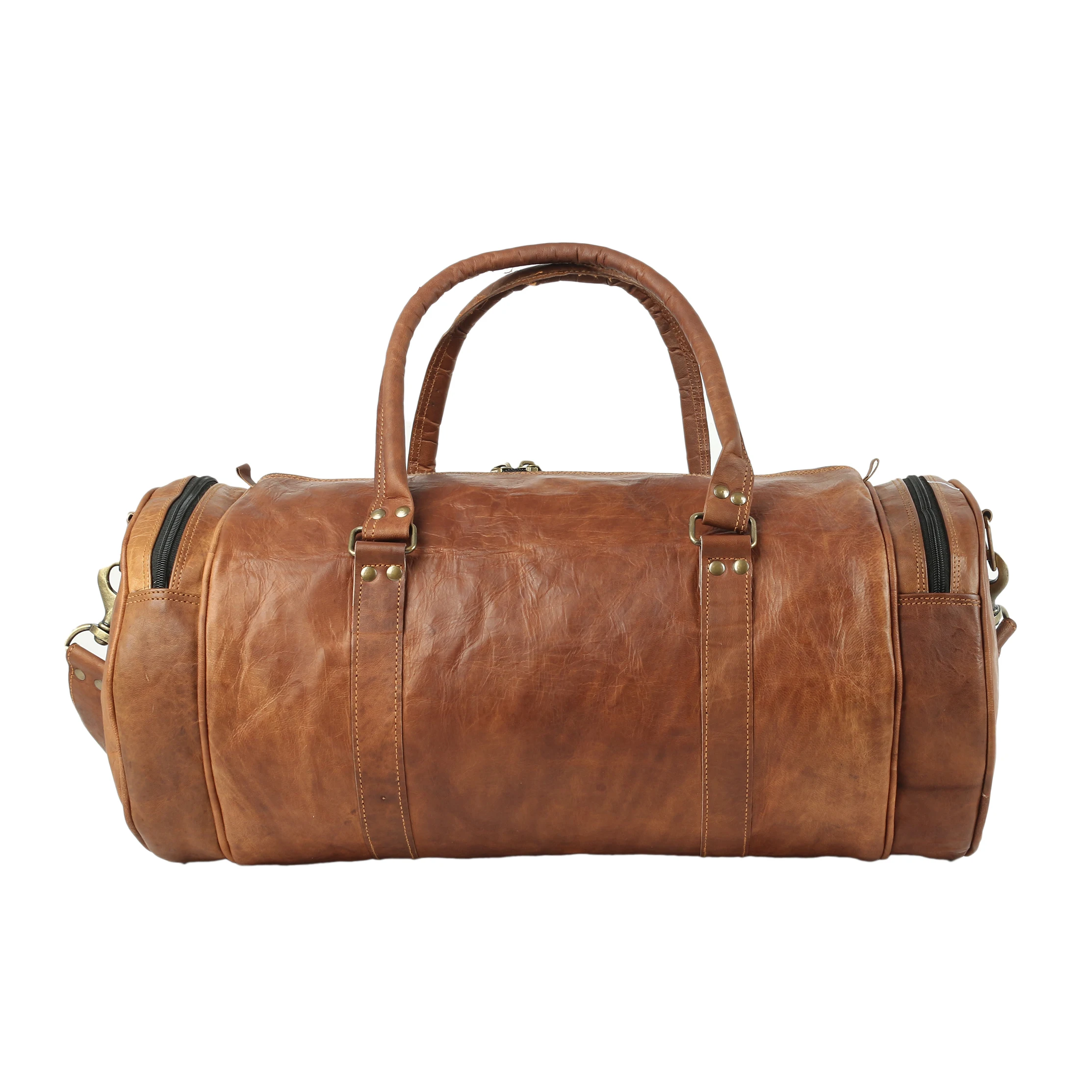 New Arrival Vintage Craft Leather Bag Duffle  Genuine Leather  Casual Travel Bag for men and women